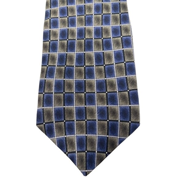 Pierre Balmain Paris Couture Vintage 100% Silk Lot‎ of 2 Ties USA Blue Red Gray - Picture 4 of 10